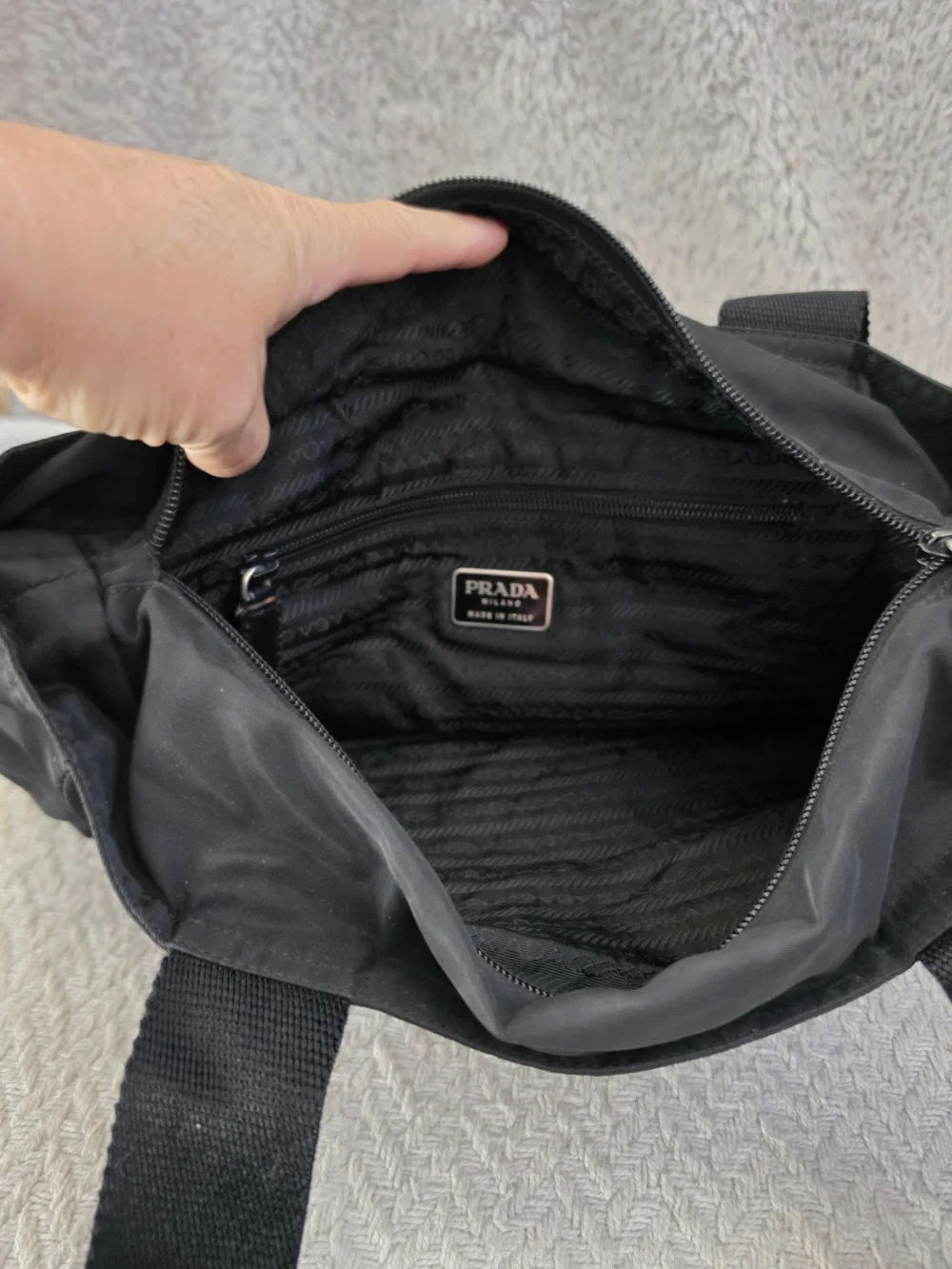 Vintage Prada Tessuto Nylon Shoulder Tote Bag